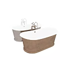 Elegant Freestanding Bathtub Designs In Copper And Silver With Vintage Faucet