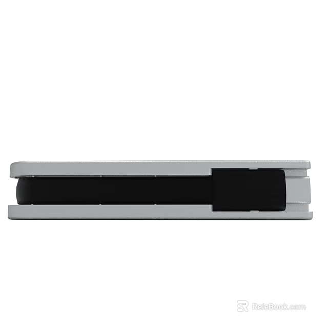 Side View Of Modern Silver Cased Device With Black Component 3d model 