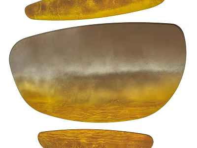 Irregularly Shaped Mirror with Yellow Brown Gradient and Textured Artistic Design 3d model