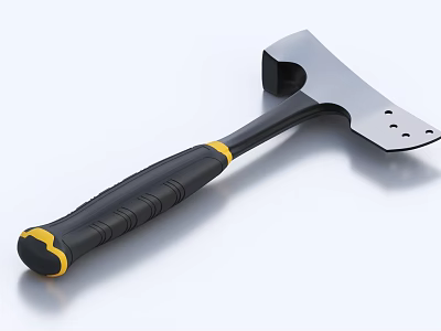 High Quality Hardware Tool Axe With Black Yellow Non Slip Handle Design 3d model