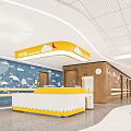 Pediatric Clinic Interior Design With Cloud Moon Decorations And Colorful Reception Desk