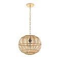 Bamboo Woven Round Lantern Hanging with Gold Chain Decoration Design