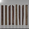 Wooden Columns With Various Shapes And Colors Standing Side By Side