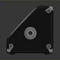 Black Electronic Audio Speaker With Silver Trim And Brand Logo Design