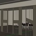 Modern screen partition glass partition 3d model