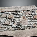 Natural Stone Decorative Structure With Various Sized Stones And Mortar Texture