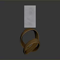 Minimalist White Cube Displayed on Golden Spiral Supports Against Gray Background