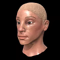 Game Film Character 3D Head Model With Bald Head And Realistic Facial Features