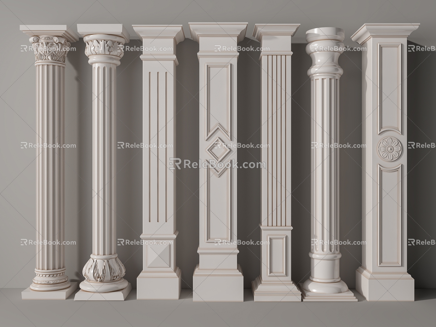 European Roman Column 3d model