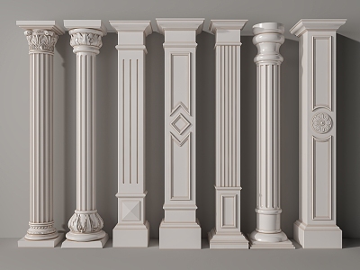 European Roman Column 3d model