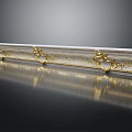 Classical Decorative Strip With Golden Relief Ornaments And White Base Surface