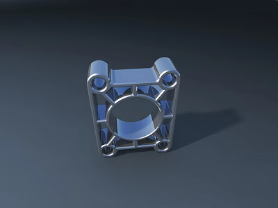 Metal Door Arch Structural Component With Circular Hole And Bolt Holes 3d model