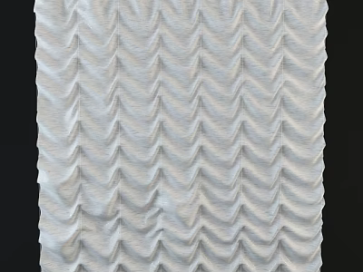 Modern White Roman Blinds With Wavy Fabric Pattern For Window Decoration 3d model
