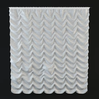 Modern White Roman Blinds With Wavy Fabric Pattern For Window Decoration 3d model