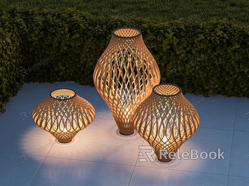 Modern Quiet Floor Lamp Southeast Asia Rattan Landscape Lamp Outdoor Lamp Landscape Lamp Combination Floor Lamp Garden Lamp model