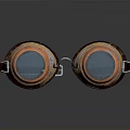 Vintage Copper Frame Protective Goggles With Dark Lenses And Adjustable Strap