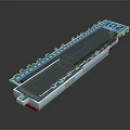 Large Water Transport Ship With Blue Deck And Hull Numbers 16 102