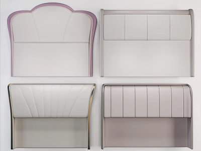 Upholstered Headboard Designs In Modern Styles With Various Colors For Bedroom Furniture 3d model