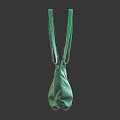 Two Green Leather Handbags With Long Shoulder Straps And Zipper Detail On Dark Background