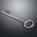 Old Rusted Key With Vintage Design Isolated On Dark Background Surface 3d model