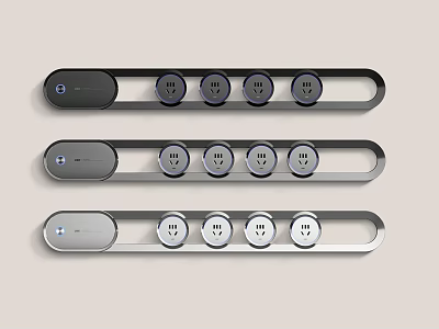 Three Modern Kitchen Appliances With Smart Control Panels And Function Knobs 3d model