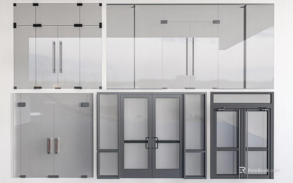 Modern Casement Windows With Aluminum Frame And Tempered Glass For Residential Buildings 3d model 