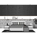 Modern Background Double Bed Simple Double Bed 3d model