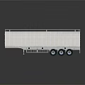White Open Top Cargo Trailer With Metal Structure And Multiple Wheels 3d model