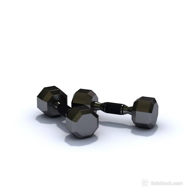 Hexagonal Metal Dumbbells For Home Gym Strength Training Fitness Equipment 3d model 