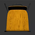 Yellow Wooden Leisure Chair With Black Metal Legs And Simple Design