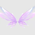 Dreamy Pink And Purple Butterfly Wings Wall Decor With Delicate Gradient Design