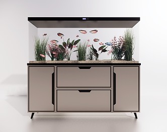 modern fish tank aquarium 3d model