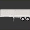 Silver Metal Dump Trailer With Open Bed Dual Wheels And Ladder
