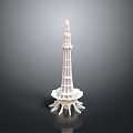 Detailed White Eiffel Tower Architectural Model With Intricate Structure And Base