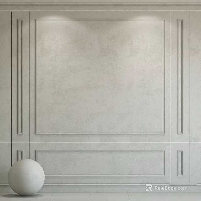 Modern White Minimalist Wall Decorative Panels With Linear Design Elements 3d model 