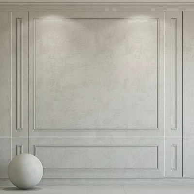 Modern White Minimalist Wall Decorative Panels With Linear Design Elements 3d model