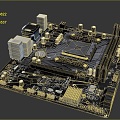 integrated circuit board circuit board integrated circuit integrated circuit block electronic board electronic component electronic part chip 3d model