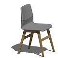 Gray Fabric Leisure Chair With Wooden Legs And Modern Minimalist Design