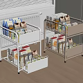 Multi tier Mobile Kitchen Storage Shelving Unit With Metal Frame And Food Containers