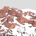 Scenic Red Rock Mountain Range with Snow Covered Slopes and Rocky Terrain 3d model