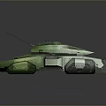 Green Military Tank With White Stripes Modern Armor And Front Cannon Design
