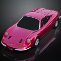 Vintage Pink Sports Car With Shiny Exterior And Classic Design Details