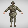Man in Full Military Uniform With Helmet Tactical Gear and Boots Standing Pose