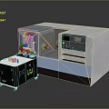 Industrial Computer Controlled Machine Featuring Control Panel Metallic Structure And Mobile Cart 3d model