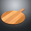 Round Wooden Chopping Board With Handle For Kitchen Food Preparation
