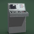Vintage Industrial Control Panel with Screen Colorful Buttons and Symbol Panels