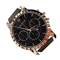 SELVA Black Dial Watch With Multiple Subdials Black Strap And Clear Crystal Base 3d model