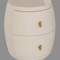 Modern White Side Table with Two Drawers and Gold Handles Design