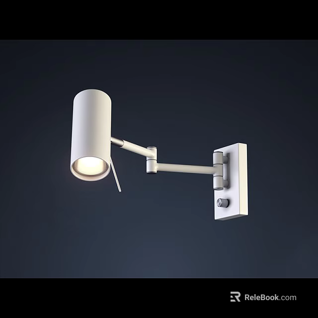 Contemporary White Wall Light with Adjustable Arm and Illuminated Modern Design 3d model
