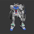 Space Themed Mech Robot For Cosmic Exploration With White Blue Gray Armor And Shield